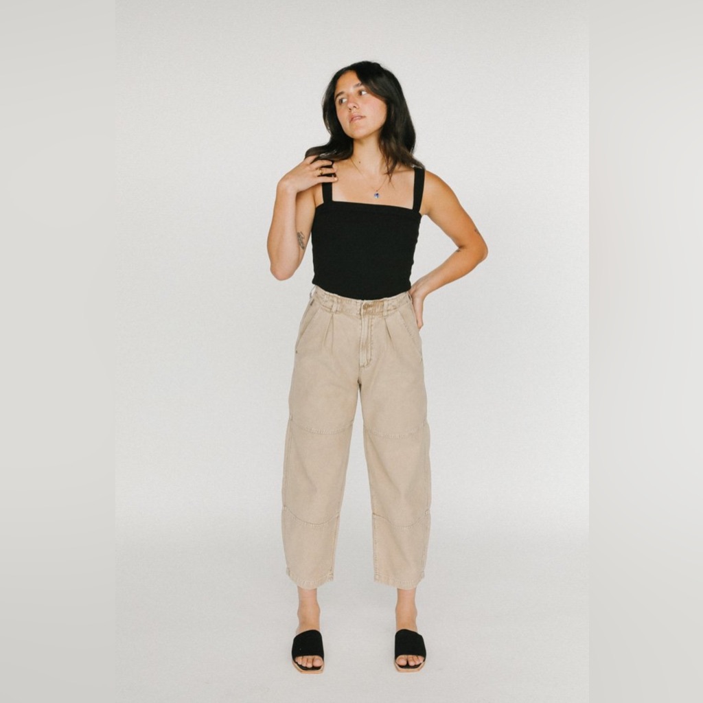 Citizens Of Humanity Surplus Hadley Curved Barrel Leg Pant Mesa Khaki Size 27